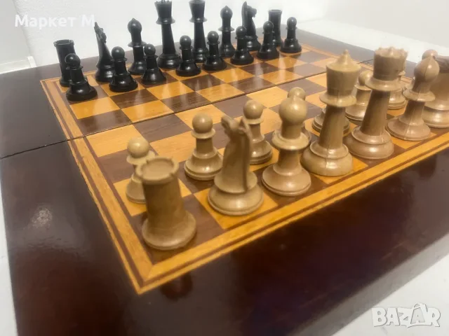 Голям Дървен шах 48 х 48 см. с бакелитови фигури
