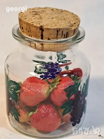 масивен стъклен буркан с изкуствени плодове  20/3, снимка 6 - Декорация за дома - 49144255