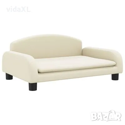 vidaXL Детски диван кремав 70x45x30 см изкуствена кожа（SKU:3196364）, снимка 1 - За кучета - 49149884