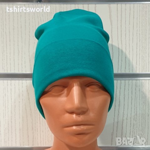 Нова дамска зимна шапка с подгъв в зелен цвят, снимка 10 - Шапки - 39325407