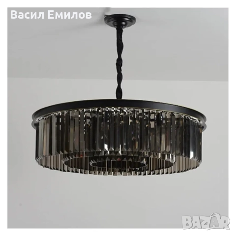 Уникален висящ полилеи с висящи кристали, снимка 9 - Лампи за таван - 51943920