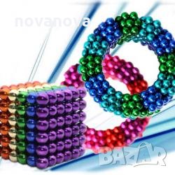 216 Цветни Магнитни Топчета (сфери) цветни 5 мм, в метална кутия , снимка 5 - Други игри - 31587307