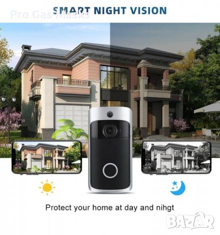 Домофон Wi-fi до 50 метра с камера за къща Апартамент само за 69 лв. Ново. Свързва се с компютър или, снимка 7 - Друга електроника - 39897139