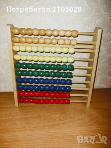 Дървена азбука на английски и числа + дървено сметало, снимка 2 - Образователни игри - 51372818
