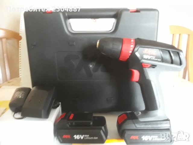 Продавам нов мощен /39nm/акумолаторен винтоверт дрелка " Skil"с две батерии., снимка 6 - Винтоверти - 27314513