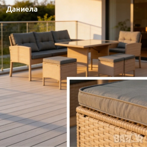 Комплект градински мебели от техноратан - перфектен кът за релакс, снимка 2 - Градински мебели, декорация  - 53891863