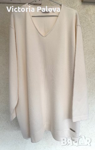 Голяма кремава блуза DONNA LISA BY BORGELT, снимка 2 - Блузи с дълъг ръкав и пуловери - 39341415