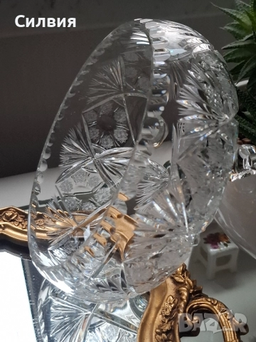 Кристална купа , снимка 5 - Антикварни и старинни предмети - 52475689