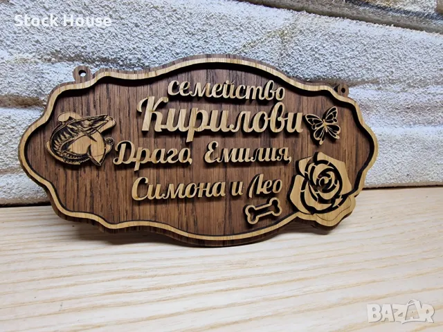 Индивидуални табели по поръчка Табела с надпис с ваш текст за врата, снимка 2 - Декорация за дома - 47783588