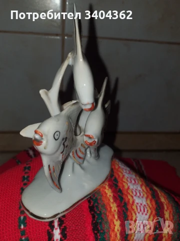 Уникална и много рядка фигура статуетка риби - порцелан, снимка 3 - Антикварни и старинни предмети - 50851578
