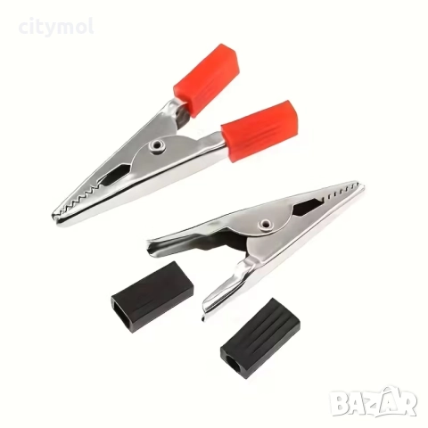 Щипки крокодил, 2 броя, 50 mm, 15A, снимка 2 - Друга електроника - 52631510