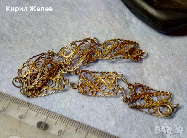 СТАРИННА ПОЗЛАТЕНА ФИЛИГРАННА СРЕБЪРНА ГРИВНА СРЕБРО 925 РЪЧНА МАЙСТОРСКА ФИНА РЕТРО ИЗРАБОТКА 47942, снимка 13 - Антикварни и старинни предмети - 48467795