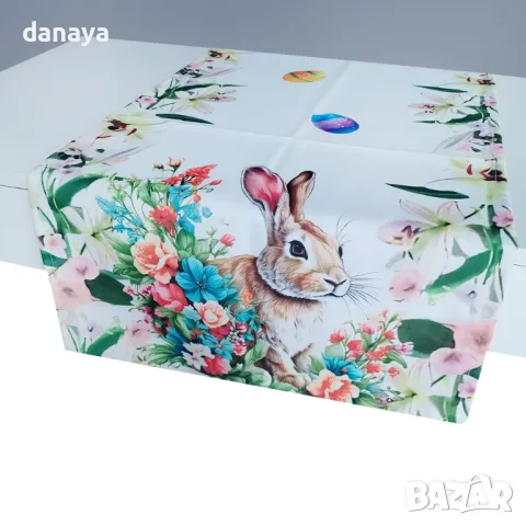 5682 Великденски тишлайфер за маса Зайче, 140x40cm, снимка 2 - Покривки за маси - 49198212