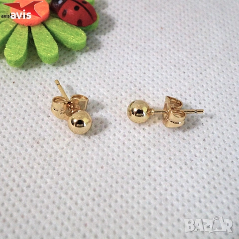 Обеци с 14К златно покритие 2141902, снимка 2 - Обеци - 54286456