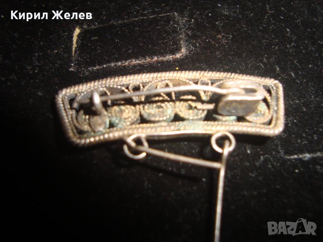 СТАРА СРЕБЪРНА ФИЛИГРАН с ГРАНУЛАЦИЯ БРОШКА ГРАДСКО БИЖУ НАКИТ от ЕДНО ВРЕМЕ РЪЧНА РАБОТА 15115, снимка 5 - Антикварни и старинни предмети - 30285560