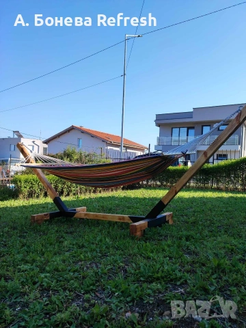 Ръчно изработени луксозни стойки за хамак +ПОДАРЪК хамак, снимка 9 - Градински мебели, декорация  - 54207653