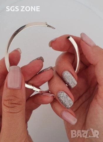 Сребърна стилна твърда гривна , снимка 4 - Гривни - 52954300