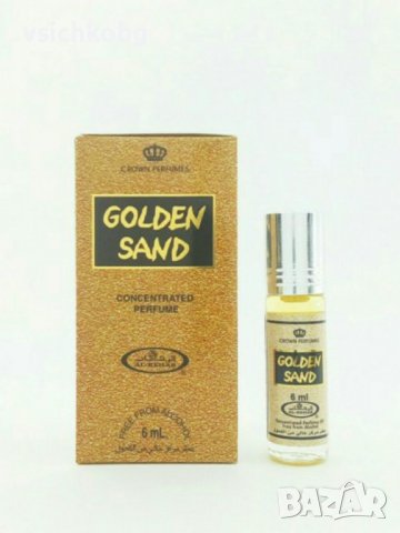 Арабско парфюмно олио - масло Al Rehab Golden sand  6ml дълготраен, дървесен, ванилов муску 0% алкох, снимка 2 - Други - 39992085