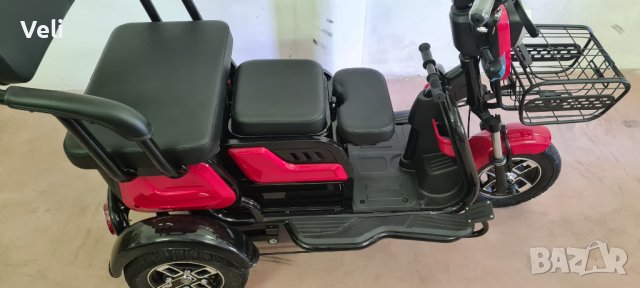 Електрическа триколка дву-триместна С-1 750W RED нов модел 2024 год.