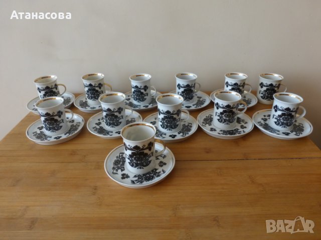 Сервиз за кафе български прозрачен порцелан 1970 г