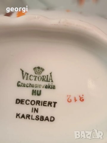 Карловски порцеланов супник солница и сосиера Victoria Czechoslovakia     7/1, снимка 4 - Сервизи - 49900540