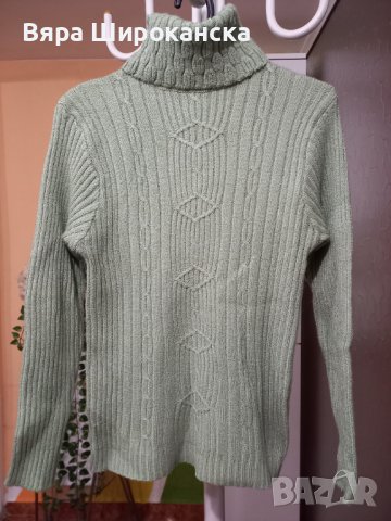 Плътно плетено поло цвят резеда. Размер М. , снимка 1 - Блузи с дълъг ръкав и пуловери - 40521745