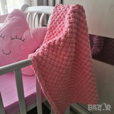 Ръчно плетени бебешки одеалца, снимка 5 - Спално бельо и завивки - 52541965