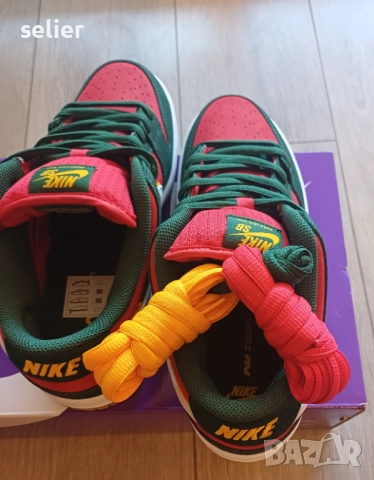 NIKE SB DUNK LOW PRO PRM -оригинални мъжки маратонки Нови,с кутията + два чифта нови връзки(жълти и , снимка 7 - Маратонки - 52822906