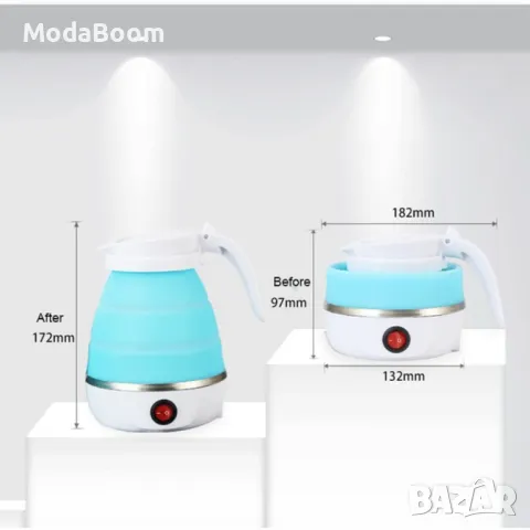 Сгъваема електрическа кана за пътуване. Преносима кана 0.6 литра, снимка 8 - Други стоки за дома - 48817084