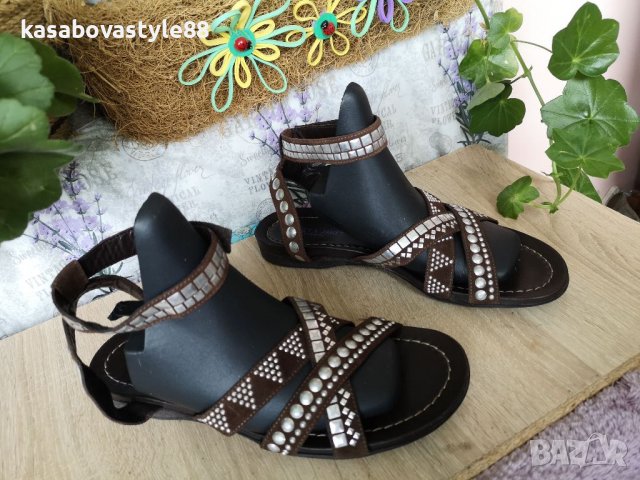 Сандали Janet и Janet 39 н. Естествен велур , снимка 7 - Сандали - 36841125