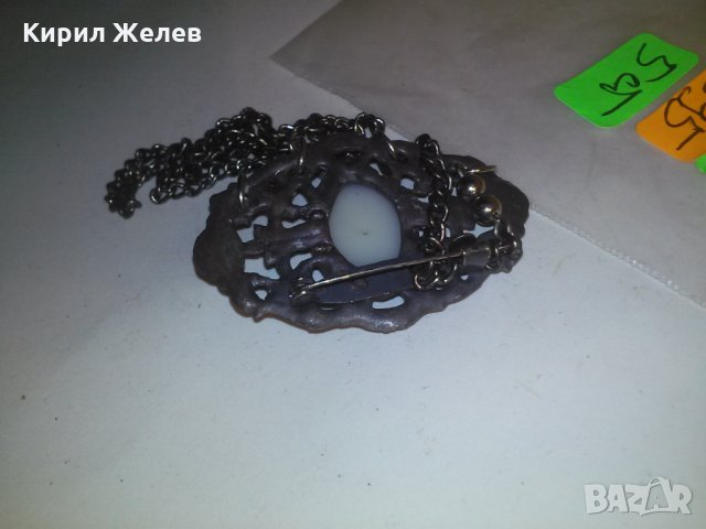 СТАРИННА ТЕЖКА СРЕБРИСТА БРОШКА с КАМЪНИ 2995, снимка 4 - Антикварни и старинни предмети - 29723038