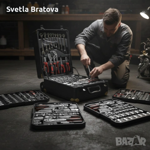 Куфар с инструменти– 599 части, професионален алуминиев тролей комплект, снимка 2 - Куфари с инструменти - 53107926