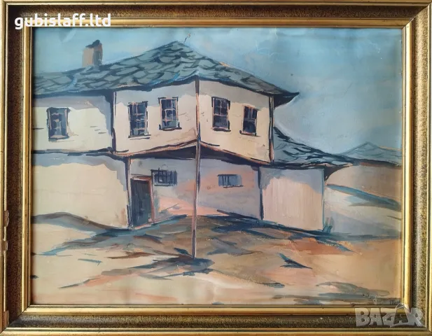 Картина, къщи, български автор, 1950-те г.