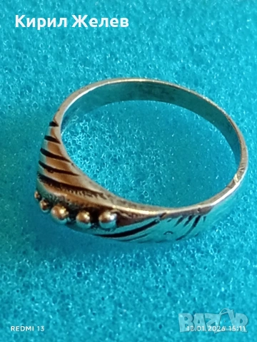 Артистичен сребърен пръстен с гранулация ювелирна изработка 52664, снимка 8 - Пръстени - 53073693