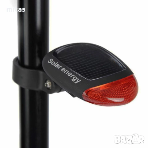 Соларна LED стоп светлина за велосипед, 2 диода, 4 режима, компактна, снимка 5 - Аксесоари за велосипеди - 52040073