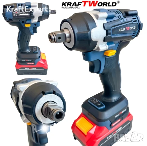 Комплект Акумулаторни Безчеткови Машини 4в1 от Kraftworld Ъглошлайф,Гайковерт,Винтоверт и Перфоратор, снимка 3 - Куфари с инструменти - 50488093