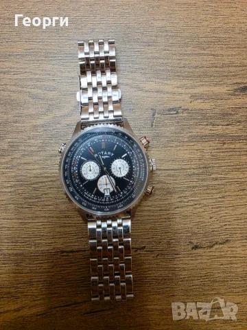 Мъжки хронограф часовник Rotary Pilot Chronograph (Dolphin Standard) – Авиаторски стил, снимка 2 - Мъжки - 56232609