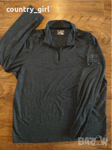  Under Armour Mens Power 1/4 Zip - страхотна мъжка блуза, снимка 4 - Спортни дрехи, екипи - 30347888
