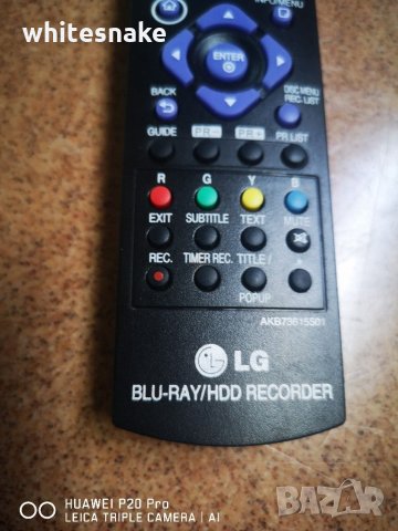 LG AKB73615501 Original Remote Control for BLU-RAY / HDD Recorder , снимка 4 - Дистанционни - 31386446