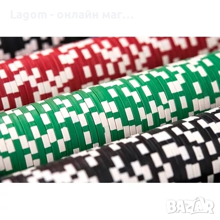 Премиум покер комплект Texas Holdem в алуминиев куфар, 500 казино чипа,  5 зара, зелено сукно, снимка 5 - Карти за игра - 52562335