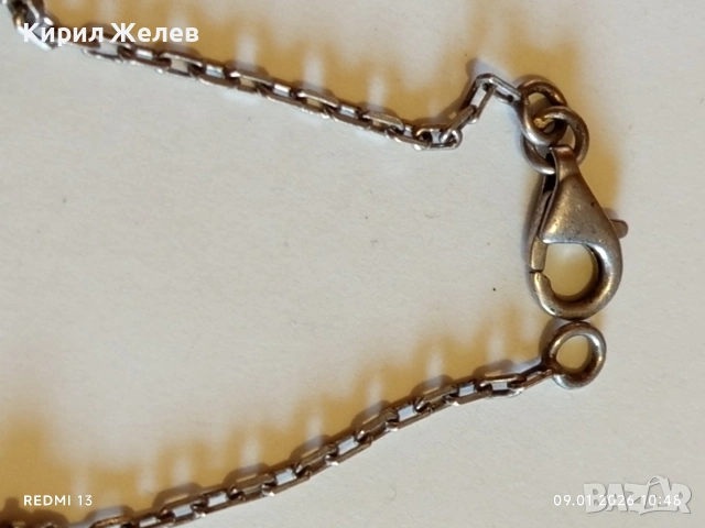 Сребърна гривна инкрустирана с кристали елегантна финна ювелирна изработка 52746, снимка 8 - Гривни - 53040933