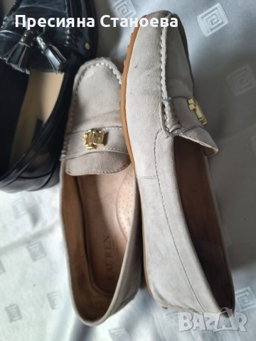 Лоуфъри Zara черни лачени , Lauren Ralph Lauren мокасини , снимка 15 - Дамски ежедневни обувки - 52042080