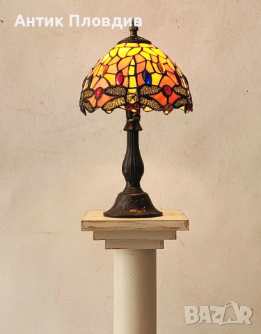 Настолна лампа Tiffany стил с витражен абажур, снимка 2 - Настолни лампи - 51655913