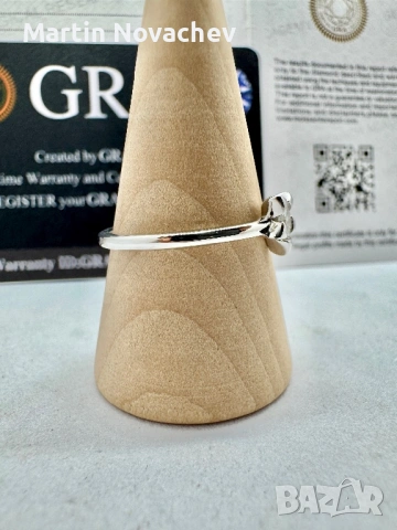 Сребърен пръстен с мойсанит (Диамант) 0.3 карата, снимка 5 - Пръстени - 53331585