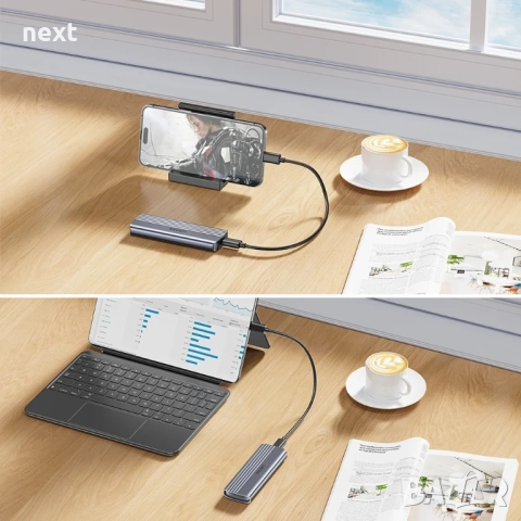 USB Външна кутия за SSD M.2 NVMe 10Gbps USB 3.1 Type-C/A + Гаранция, снимка 5 - Друга електроника - 49313708