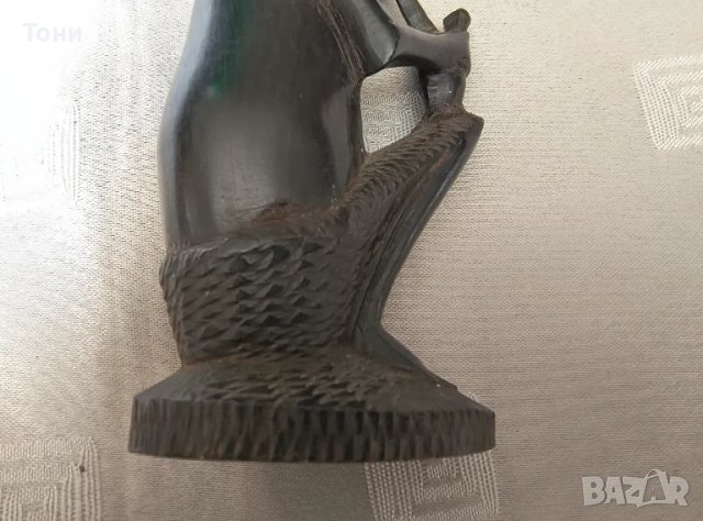 Невероятен винтидж ръчно резбован мъж, хора от Маконде, Танзания - абанос/черно дърво, снимка 7 - Антикварни и старинни предмети - 50131450