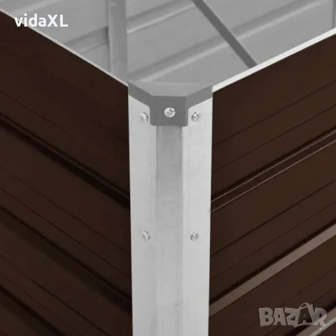 vidaXL Градинска висока леха кафява 320x80x45 см поцинкована стомана, снимка 6 - Саксии и кашпи - 56147581