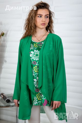 Макси блуза на цветя с наметка  2XL,3XL,4XL , снимка 1 - Блузи с дълъг ръкав и пуловери - 44247457