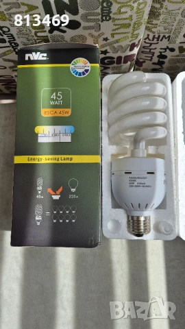 Енергоспестяваща лампа, 45W, 220VAC, E27, 4300K, nVc, снимка 4 - Лед осветление - 54252967