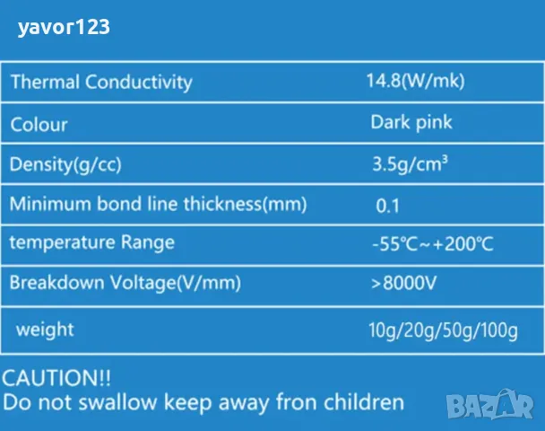 100гр UPSIREN UTP-8 14,8 W/mK течен термопад/thermal putty, снимка 3 - Други - 48158335